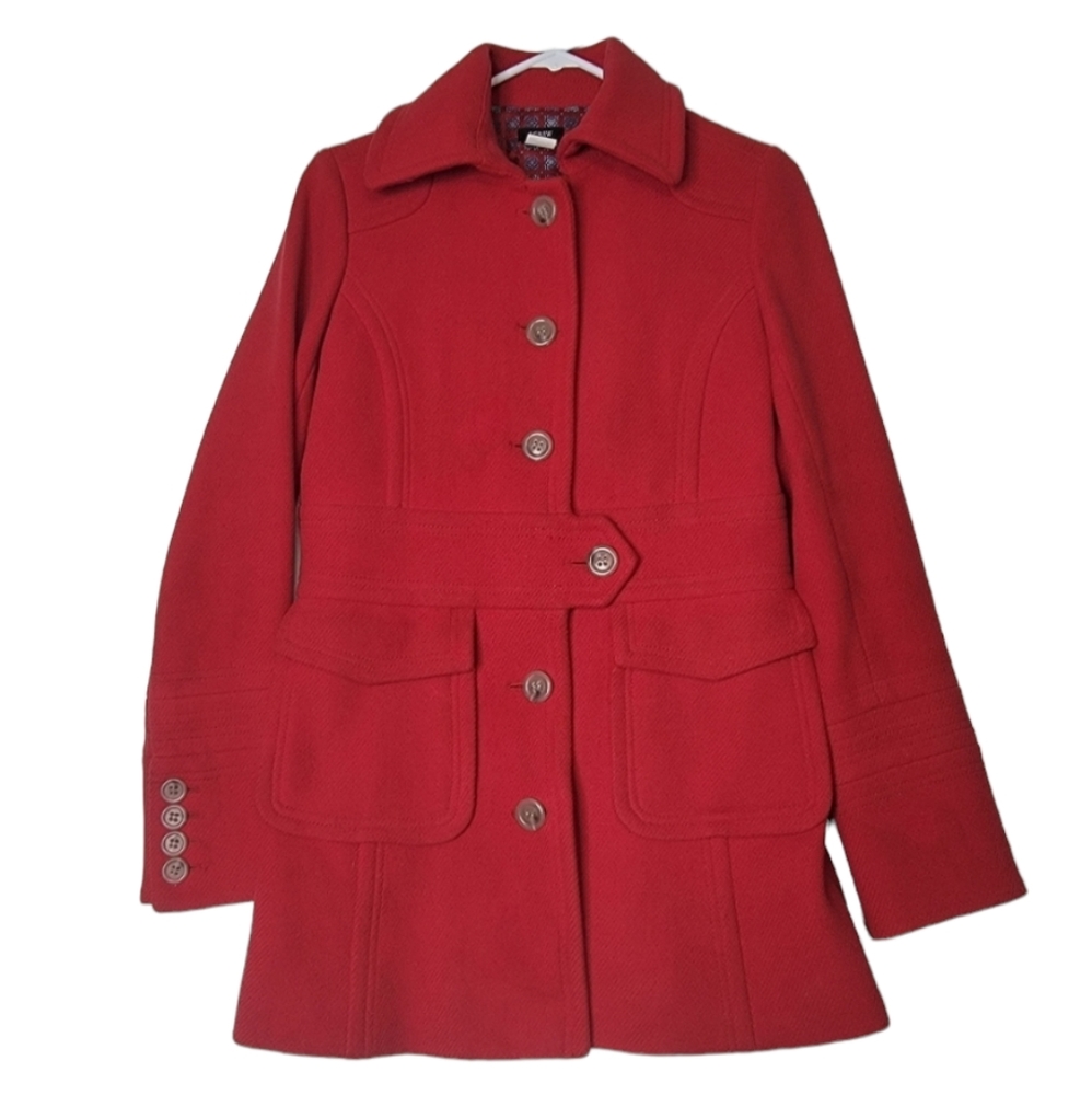 J Crew Women's Peacot Wool Trench Coat Sz 4 Winter Casual